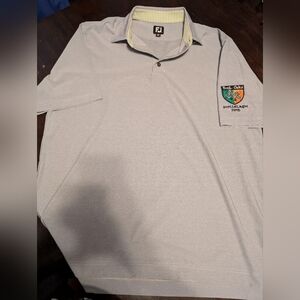 FootJoy Golf Polo, Men's XL, Grey/Lime w/Tournament Logo on Sleeve